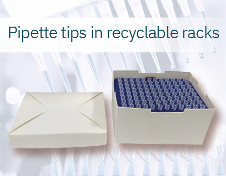 pipette tips in recyclable racks